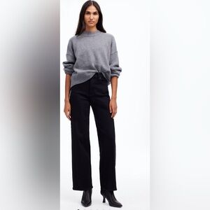 Madewell. The Perfect Vintage Wide-Leg Jean. In Black Rinse Wash. Size 26.